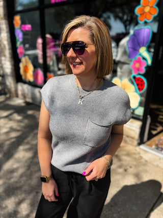 Gray Everyday Essential Short Sleeve Knit