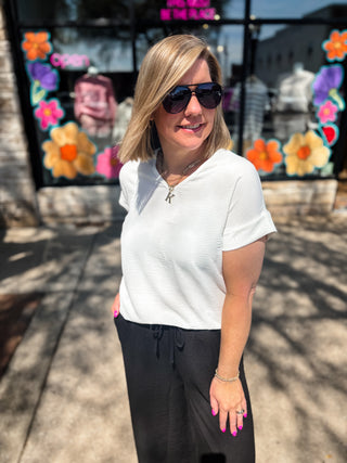 Breezy White Airflow Top