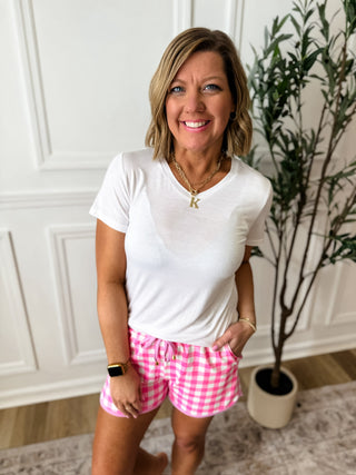 Pink Gingham Everyday Shorts