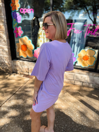 Lavender Cotton Oversized T-Shirt Dress