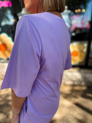 Lavender Cotton Oversized T-Shirt Dress