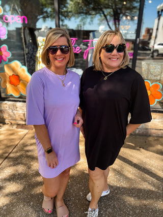 Lavender Cotton Oversized T-Shirt Dress