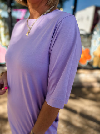 Lavender Cotton Oversized T-Shirt Dress