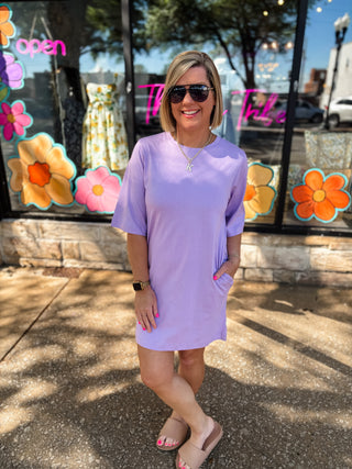 Lavender Cotton Oversized T-Shirt Dress