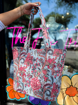 Heirloom Floral Quilted Shoulder Bag