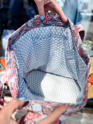 Heirloom Floral Quilted Shoulder Bag
