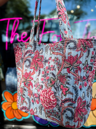 Heirloom Floral Quilted Shoulder Bag
