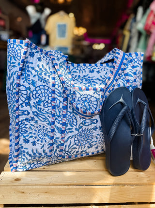 Blue Willow Quilted Tote