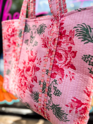 Blush Garden Quilted Tote