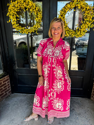 Pink Paloma Midi Dress
