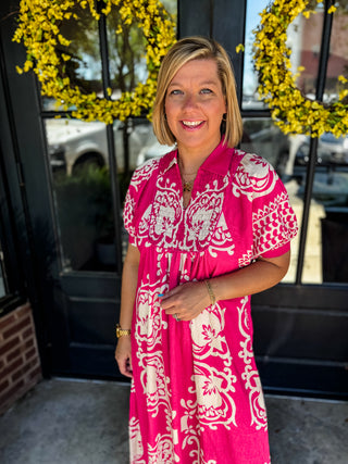 Pink Paloma Midi Dress