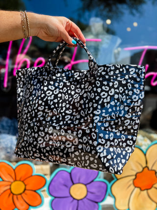 Black Leopard Tote Bag