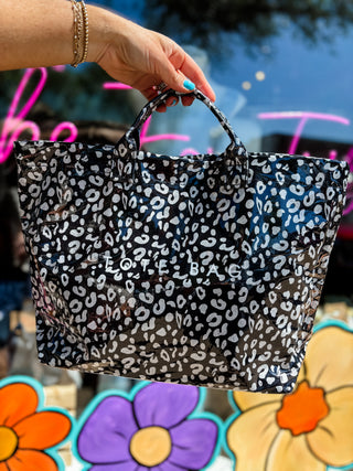 Black Leopard Tote Bag