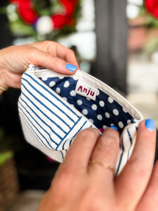 Harbor Stripe Handcrafted Zipper Pouch