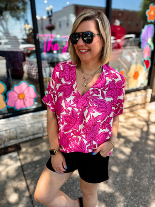 Pink Paradise Floral Top