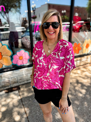 Pink Paradise Floral Top