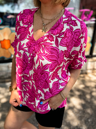 Pink Paradise Floral Top
