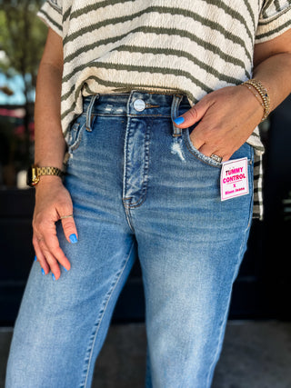 Willow Wide Leg Crop Tummy Control Jeans | Risen