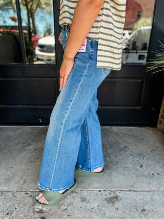 Willow Wide Leg Crop Tummy Control Jeans | Risen