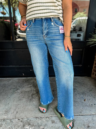 Willow Wide Leg Crop Tummy Control Jeans | Risen