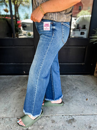 Downtown Crop Tummy Control Straight Leg Jeans | Risen