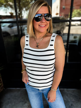 Contour Stripe Tank Top