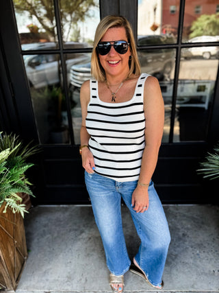 Contour Stripe Tank Top