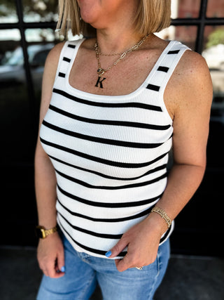Contour Stripe Tank Top