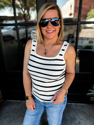 Contour Stripe Tank Top