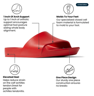 Limited Edition Chili Red - Archies Arch Support Slides