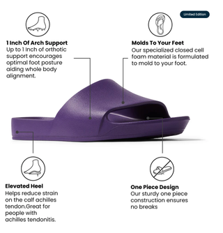 Limited Edition Acai Purple - Archies Arch Support Slides
