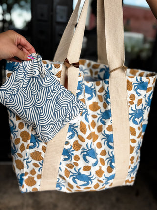 Tidal Waves Handcrafted Zipper Pouch
