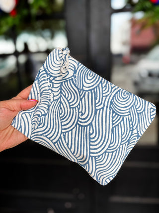 Tidal Waves Handcrafted Zipper Pouch