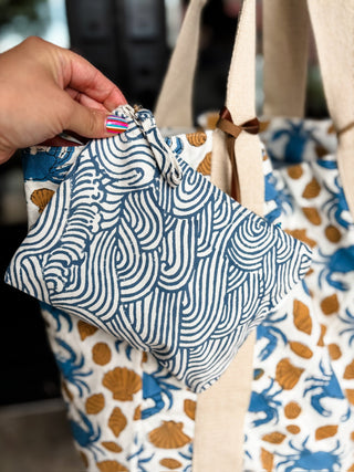 Tidal Waves Handcrafted Zipper Pouch