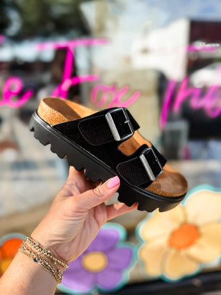 Black Chunky Platform Sandal | Very G