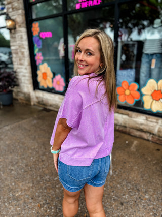 Lavender Halo Washed Oversized Top