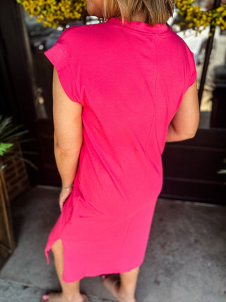 Fuchsia Easy Breezy Midi Dress
