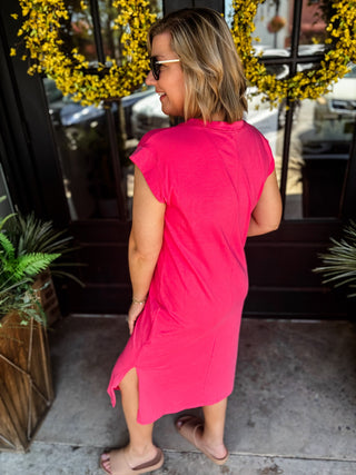 Fuchsia Easy Breezy Midi Dress