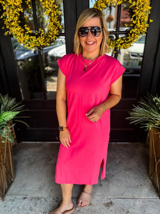 Fuchsia Easy Breezy Midi Dress