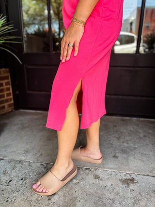 Fuchsia Easy Breezy Midi Dress