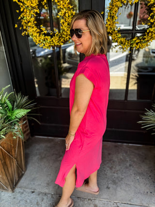 Fuchsia Easy Breezy Midi Dress