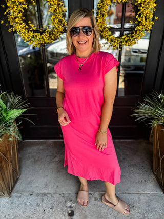Fuchsia Easy Breezy Midi Dress