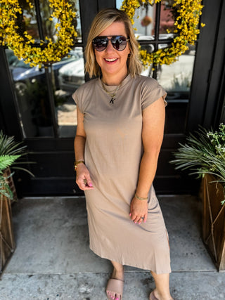 Ash Mocha Easy Breezy Midi Dress