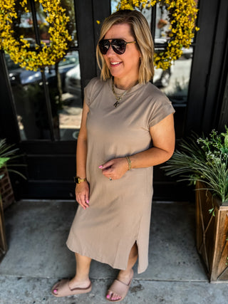 Ash Mocha Easy Breezy Midi Dress