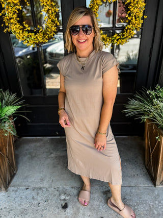 Ash Mocha Easy Breezy Midi Dress