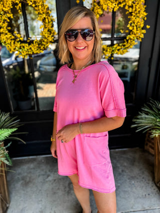 Pink Weekend Wander Romper
