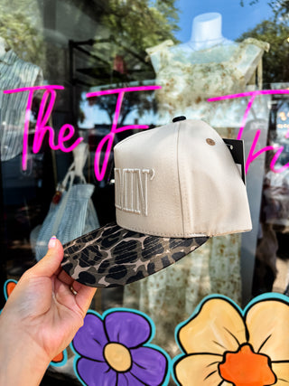 Leopard Mommin' Embroidered Hat