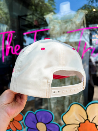 Pink Striped Wonderfully Made Embroidered Hat