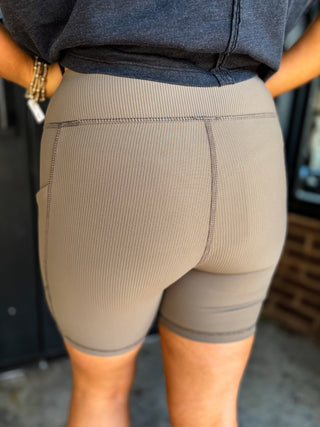 Ribbed Pocket Biker Shorts | Multiple Colors