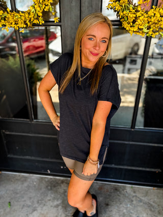 Black Oversized Slub Tee